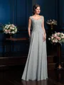 A-Line/Princess V-neck Floor-Length Chiffon Mother of the Bride Dresses With Beading