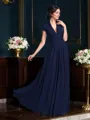 A-Line/Princess V-neck Floor-Length Chiffon Mother of the Bride Dresses With Appliques Lace