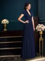 A-Line/Princess V-neck Floor-Length Chiffon Mother of the Bride Dresses With Appliques Lace