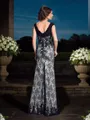 Sheath/Column V-neck Floor-Length Satin Mother of the Bride Dresses With Lace