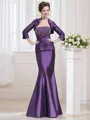 Trumpet/Mermaid Strapless Floor-Length Taffeta Mother of the Bride Dresses With Beading