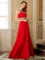 A-Line/Princess Scoop Floor-Length Chiffon Mother of the Bride Dresses With Leg Slit