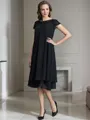 A-Line/Princess Scoop Knee-Length Chiffon Mother of the Bride Dresses