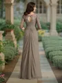A-Line/Princess Scoop Floor-Length Chiffon Mother of the Bride Dresses With Appliques Lace