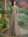 A-Line/Princess Scoop Floor-Length Chiffon Mother of the Bride Dresses With Appliques Lace