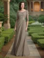 A-Line/Princess Scoop Floor-Length Chiffon Mother of the Bride Dresses With Appliques Lace