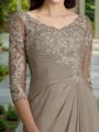 A-Line/Princess Scoop Floor-Length Chiffon Mother of the Bride Dresses With Appliques Lace