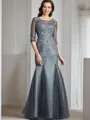 Sheath/Column Scoop Floor-Length Tulle Mother of the Bride Dresses With Appliques Lace