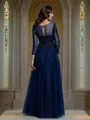 A-Line/Princess Scoop Floor-Length Tulle Mother of the Bride Dresses