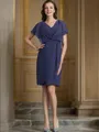Sheath/Column V-neck Knee-Length Chiffon Mother of the Bride Dresses
