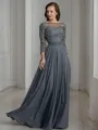 A-Line/Princess Bateau Floor-Length Chiffon Mother of the Bride Dresses