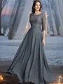 A-Line/Princess Scoop Floor-Length Chiffon Mother of the Bride Dresses