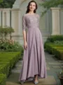A-Line/Princess Scoop Asymmetrical Chiffon Mother of the Bride Dresses