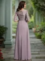 A-Line/Princess Scoop Asymmetrical Chiffon Mother of the Bride Dresses