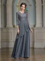 A-Line/Princess V-neck Floor-Length Chiffon Mother of the Bride Dresses With Ruffles