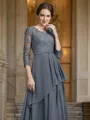 A-Line/Princess V-neck Floor-Length Chiffon Mother of the Bride Dresses With Ruffles