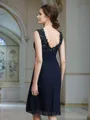Sheath/Column V-neck Knee-Length Chiffon Mother of the Bride Dresses With Ruffles