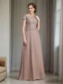 A-Line/Princess Scoop Floor-Length Chiffon Mother of the Bride Dresses With Appliques Lace