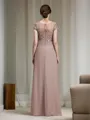 A-Line/Princess Scoop Floor-Length Chiffon Mother of the Bride Dresses With Appliques Lace