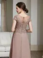 A-Line/Princess Scoop Floor-Length Chiffon Mother of the Bride Dresses With Appliques Lace