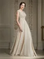 A-Line/Princess Scoop Floor-Length Chiffon Mother of the Bride Dresses With Ruffles