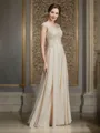 A-Line/Princess Scoop Floor-Length Chiffon Mother of the Bride Dresses With Ruffles