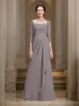 Sheath/Column Sweetheart Floor-Length Chiffon Mother of the Bride Dresses With Ruffles