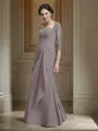 Sheath/Column Sweetheart Floor-Length Chiffon Mother of the Bride Dresses With Ruffles