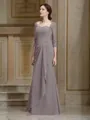 Sheath/Column Sweetheart Floor-Length Chiffon Mother of the Bride Dresses With Ruffles