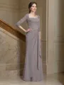 Sheath/Column Sweetheart Floor-Length Chiffon Mother of the Bride Dresses With Ruffles