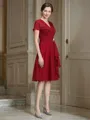 A-Line/Princess V-neck Knee-Length Chiffon Mother of the Bride Dresses With Ruffles