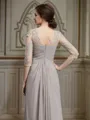 A-Line/Princess Sheer Neck Floor-Length Chiffon Mother of the Bride Dresses With Ruffles