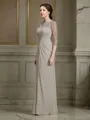 A-Line/Princess Scoop Floor-Length Chiffon Mother of the Bride Dresses With Ruffles