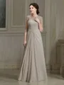 A-Line/Princess Scoop Floor-Length Chiffon Mother of the Bride Dresses With Ruffles