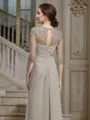 A-Line/Princess Scoop Floor-Length Chiffon Mother of the Bride Dresses With Ruffles