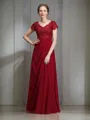 A-Line/Princess V-neck Floor-Length Chiffon Mother of the Bride Dresses With Ruffles