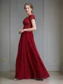 A-Line/Princess V-neck Floor-Length Chiffon Mother of the Bride Dresses With Ruffles