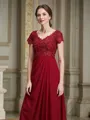 A-Line/Princess V-neck Floor-Length Chiffon Mother of the Bride Dresses With Ruffles