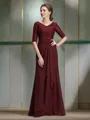 A-Line/Princess V-neck Floor-Length Chiffon Mother of the Bride Dresses With Ruffles