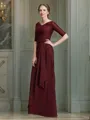 A-Line/Princess V-neck Floor-Length Chiffon Mother of the Bride Dresses With Ruffles