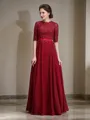 A-Line/Princess Scoop Floor-Length Chiffon Mother of the Bride Dresses With Appliques Lace
