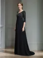 A-Line/Princess V-neck Floor-Length Chiffon Mother of the Bride Dresses With Beading