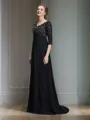 A-Line/Princess V-neck Floor-Length Chiffon Mother of the Bride Dresses With Beading