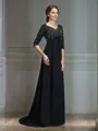 A-Line/Princess V-neck Floor-Length Chiffon Mother of the Bride Dresses With Beading