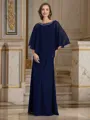 Sheath/Column Scoop Floor-Length Chiffon Mother of the Bride Dresses With Beading