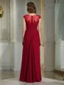 Sheath/Column Scoop Floor-Length Chiffon Mother of the Bride Dresses With Leg Slit