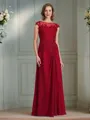 Sheath/Column Scoop Floor-Length Chiffon Mother of the Bride Dresses With Leg Slit