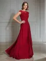 Sheath/Column Scoop Floor-Length Chiffon Mother of the Bride Dresses With Leg Slit