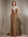 Trumpet/Mermaid Scoop Floor-Length Lace Mother of the Bride Dresses With Beading