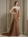 Trumpet/Mermaid Scoop Floor-Length Lace Mother of the Bride Dresses With Beading